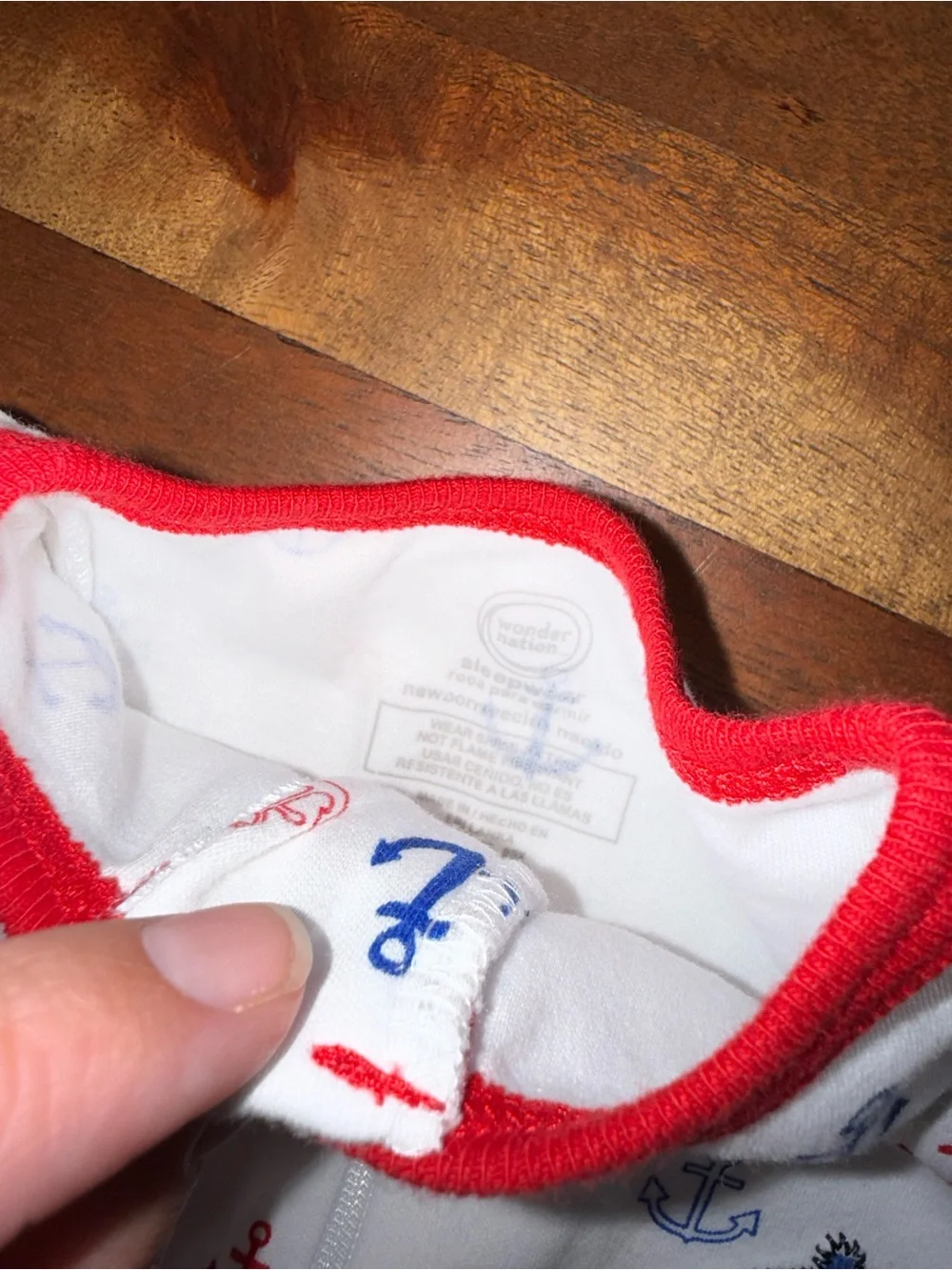 Wonder Nation White Nautical Anchor Footed Pajamas Red Blue Sailboat Newborn